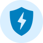 Icon of shield with a lightning emblem